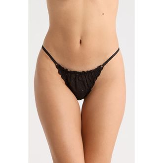 Florence By Mills Eyelet Lace Thong in Black at Nordstrom Rack, Size Xx-Large