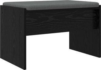 vidaXL Banco De Entrada Con Coj&iacute;n Roble Negro 63 X 38 X 40 Cm Vidaxl