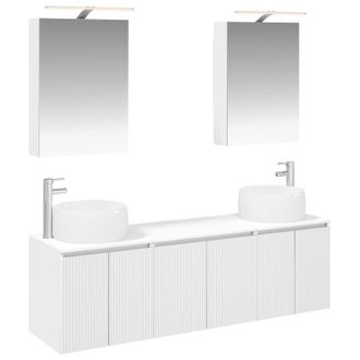 vidaXL Juego De Muebles De Ba&ntilde;o 5 Pcs Blanco Madera De Ingenier&iacute;a Vidaxl
