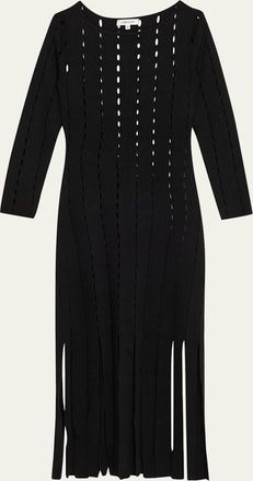 Zankov Gemma Bateau-Neck Cutout Carwash Midi Dress