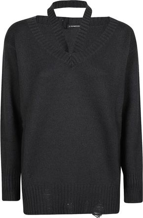 Canessa distressed cashmere sweater - Black