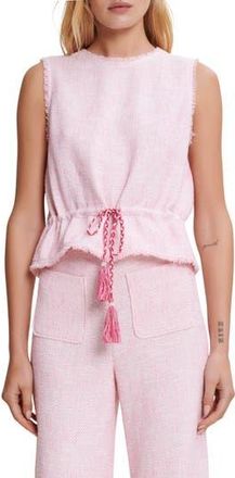 Maje Lirosa Raw Edge Cotton Peplum Top in Pink at Nordstrom Rack, Size 1 (Fits Like 2-4 Us)