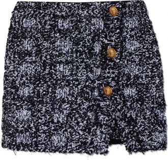 Balmain Rok met lurexdraad - Dames - Korte rokken - Blauw - S - Rokken