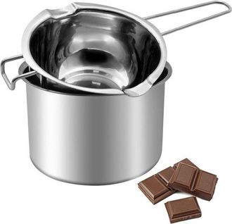 OEM Sart&eacute;n De Acero Inoxidable Para Fundir, 600 Ml, Incluye Olla De 16 Cm, Recipiente Para Fundir Acero Inoxidable, Ba&ntilde;o Mar&iacute;a, Plateado