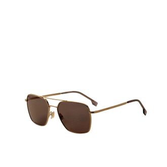 HUGO BOSS Mens 57mm Matte Gold Sunglasses