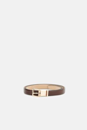 Max Mara Dark Brown Logo Buckle Belt