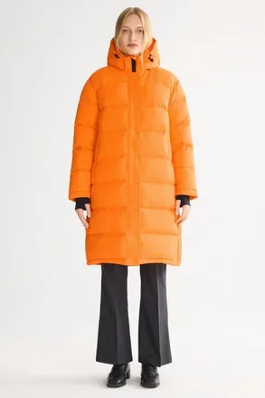 Orolay Puff-O Mid-Length Down Puffer Jacket in Orange at Nordstrom, Size X-Large