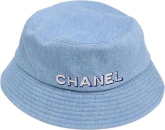 Chanel Pre-owned Accessories, female, Blue, Size: ONE SIZE Pre-owned Denim Hat