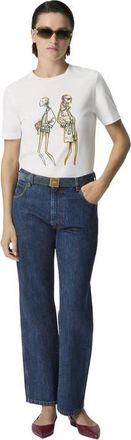 Missoni Crew-neck T-shirt In Cotton Jersey With Print And Logo in Green& Brown at Nordstrom, Size X-Small