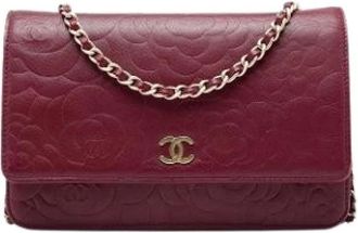 Chanel Pre-owned Wallet on Chain - Dames - Vintage Schoudertas - Rood - ONE Size - Leer - Vintage