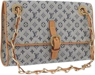 Louis Vuitton Pre-owned Shoulder Bags, female, Blue, Size: ONE SIZE Pre-owned Vintage Monogram Mini Canvas Shoulder Bag