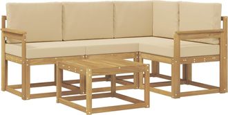 vidaXL Conjunto De Sof&aacute;s De Exterior 5 Uds. Y Beige Vidaxl