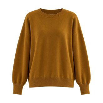Replay Trui met boothals - Dames - Ronde hals truien - Bruin - S - Polyester - Truien & Vesten