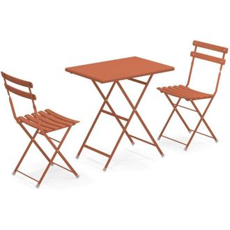 Emu Arc En Ciel Set 2 Sedie Pieghevoli 1 Tavolo Pieghevole Rosso Acero Ral 8004 (26)