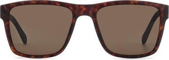 Fossil 56mm Square Sunglasses in Matte Havana/Brown at Nordstrom
