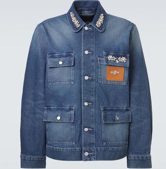 Simone Rocha Giacca di jeans con cristalli