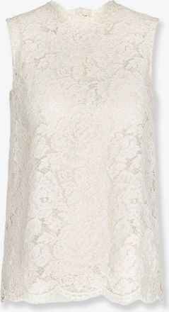 Dolce & Gabbana Top in pizzo stretch logato - DOLCE & GABBANA - gender_Woman