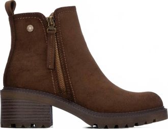 Refresh Womens Casual Suede Ankle Booties In Taupe
