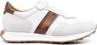 Magnanni Panelled Flat Sneakers - Heren - Sneakers - Wit - 40 EU - Leer - Schoenen