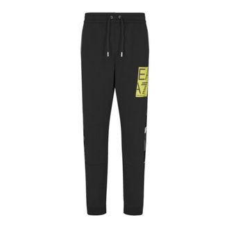 Emporio Armani Emporio Armani Ea7, Broeken, Heren, Zwart, S, Katoen, Zwarte herensweatpants met voorlogo