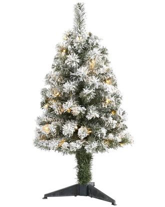 Nearly Natural 3Ft Flocked West Virginia Fir Artificial Christmas Tree
