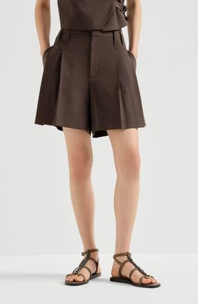 Brunello Cucinelli Formal shorts with monili in Cocoa at Nordstrom, Size 46 It