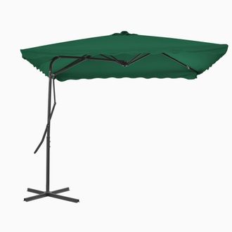 Berkfield Home Outdoor Parasol with Steel Pole 250x250 cm Green