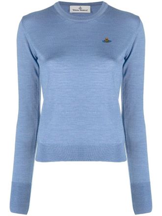 Vivienne Westwood Maglione con ricamo Orb - Blu