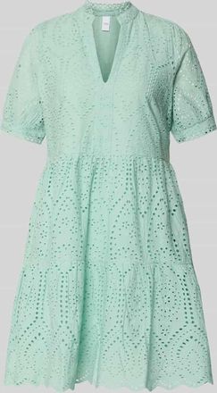 Vero Moda Minikleid mit Lochstickerei Modell Holi in Mint, Gr&ouml;&szlig;e XL