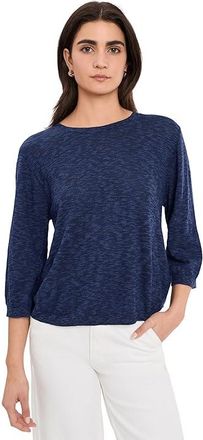 Mod-o-doc 3/4 Sleeve Crew Neck Swing Sweater Womens Clothing Vibrant Navy : LG (US 12-14), Cotton/Viscose