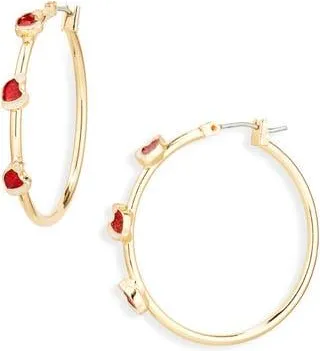 Leith Santa Hat Hoop Earrings in Red Multi- Gold at Nordstrom Rack
