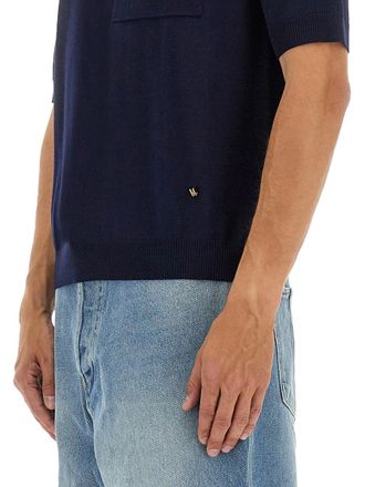 Moschino Virgin Wool and Silk Blend Sweater - Blue