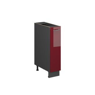 Vicco Mueble De Botica Fame-line, Rojo Burdeos Alto Brillo/antracita, 20 Cm Sin Encimera, Vicco