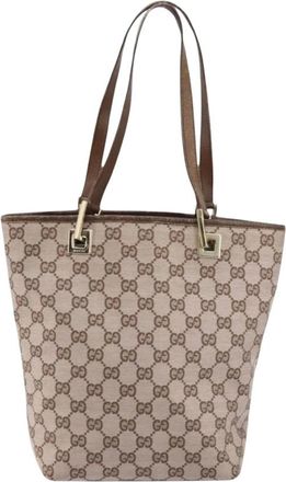 Gucci Pre-owned Tote Bags, female, Brown, Size: ONE SIZE Pre-owned Vintage Monogram Canvas Tote Bag