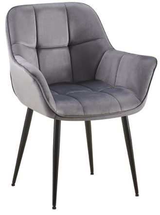 Clp Silla De Comedor Roseville En Terciopelo Gris Oscuro
