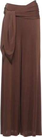 Marella Wijde broek - Dames - Wijde Broeken - Bruin - L - Broeken