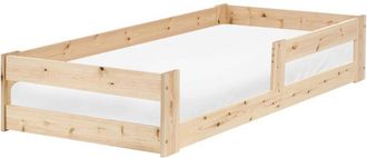 Beliani Kids Floor Bed Light Brown Pine Wood EU Single Size 3ft with Slatted Frame Bed for Toddler PRIMELLES