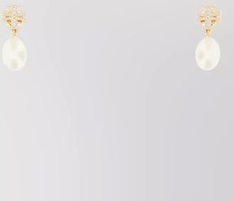 Tory Burch metal pav&eacute; pendant earrings