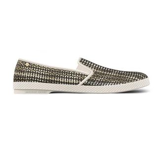 Rivieras Shoes Lord Woven Leatherette Slip-On Loafer in Multi Gold Bronze Silver at Nordstrom, Size 38