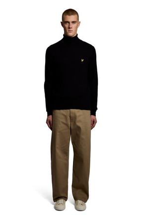Lyle & Scott Cotton Merino Turtleneck Sweater in Jet Black at Nordstrom, Size Xx-Large