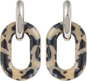 Paco Rabanne XL Link Tortoise-shell Earrings - Silver - One Size