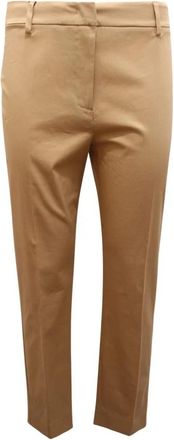 Max Mara Weekend Cecco Broek - Dames - Slim Fit Broeken - Beige - XL - Katoen - Broeken