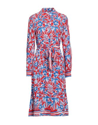 Tommy Hilfiger Women's sold Printed Ruffled-Sleeve Dress In Chino/Pink Coral