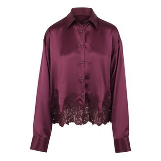 Ermanno Scervino Dames, Blouses & Shirts, Paars, Maat: S Zijde