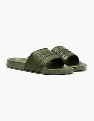 Original Penguin Mens Penguin Paradise Mens Khaki Slides - Green - Size: 10