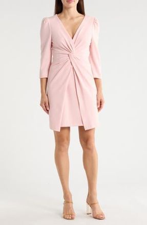 Julia Jordan Knotted Three-Quarter Sleeve Minidress in Blush at Nordstrom Rack, Size 10