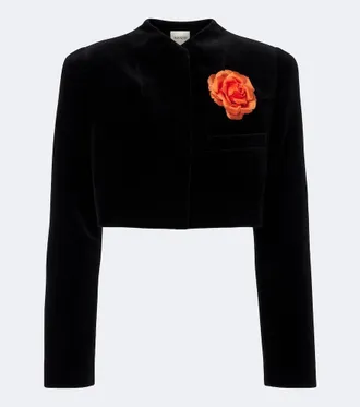 Khaite Samo cropped velvet jacket