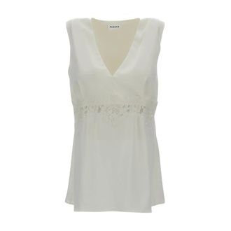 P.A.R.O.S.H. Sleeveless Tops, female, White, Size: XS Lace Blouse