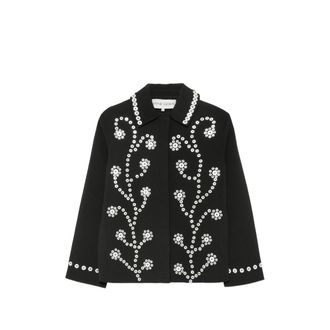 Stine Goya Eyelet-embellished Floral-motif Jacket