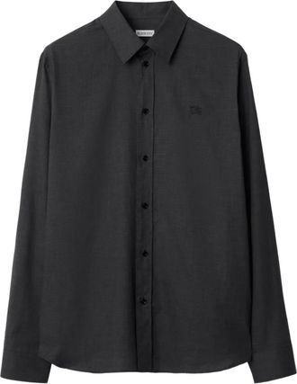 Burberry Camicia a quadri con ricamo - Nero